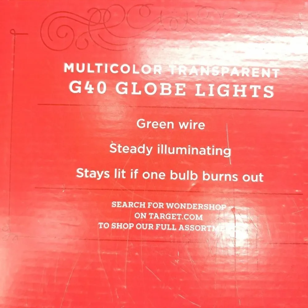 Wondershop Target G40 Globe Lights Multicolor transparent 20 lights Christmas